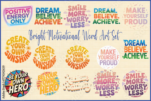 Bright Motivational Quote Art Bundle