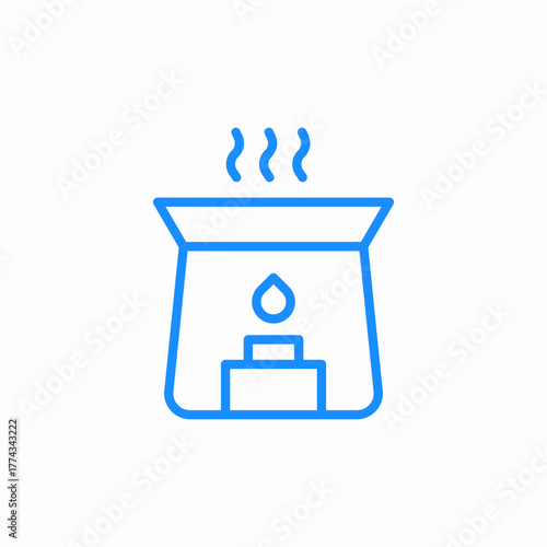 aroma burner icon sign vector