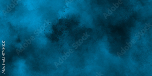 abstract cloud and vapor texture background. Black and blue smoke aquarelle smudge illustration smooth grungy smokey light pastel colors ink glow. Teal color powder explosion