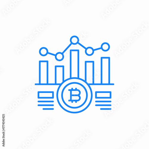 bitcoin analytics icon sign vector
