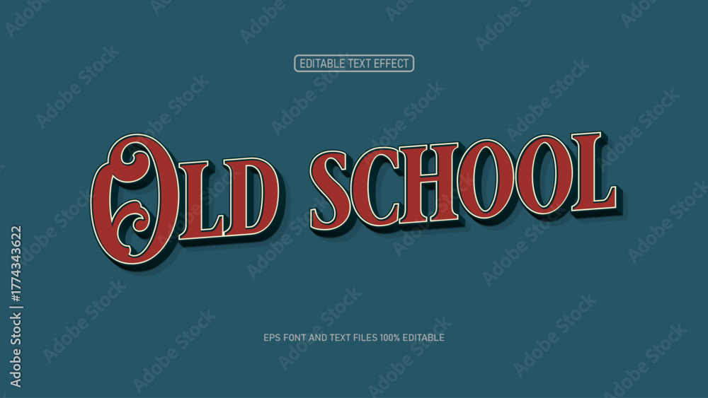 Obraz premium Old school 3d text style vintage editable text effect
