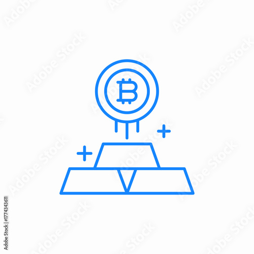 bitcoin value increase icon sign vector