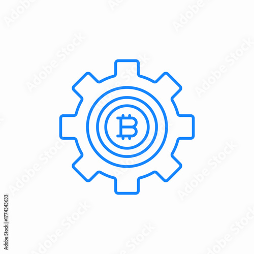 blockchain bitcoin automation icon sign vector