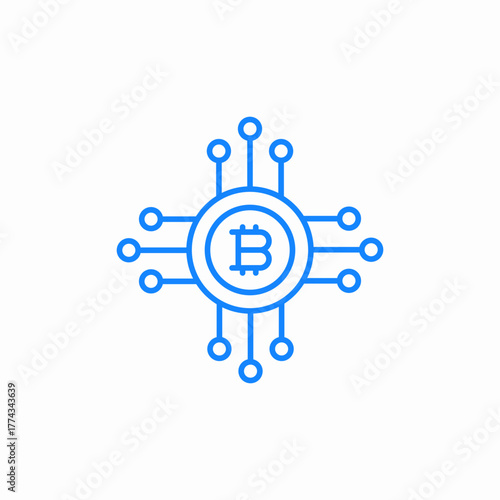 blockchain circuit icon sign vector
