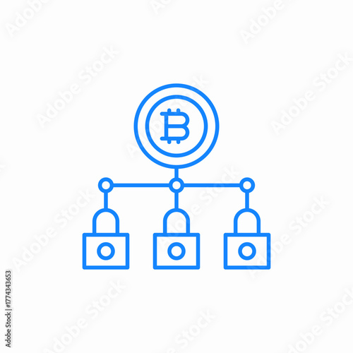 blockchain lock icon sign vector