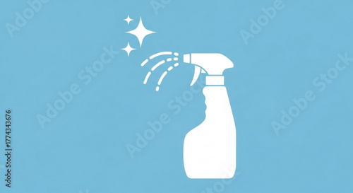 Cleaning spray bottle for home disinfection and sanitization with sparkle effect for hygiene promotion