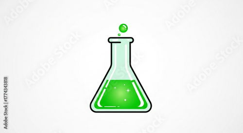 Green chemistry flask experiment liquid science lab beaker chemical solution research and development concept