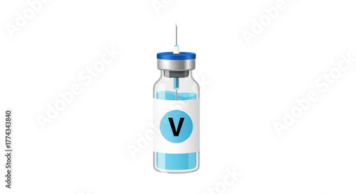 Vaccine vial with needle injection for disease prevention and immunization concept healthcare and medical treatment