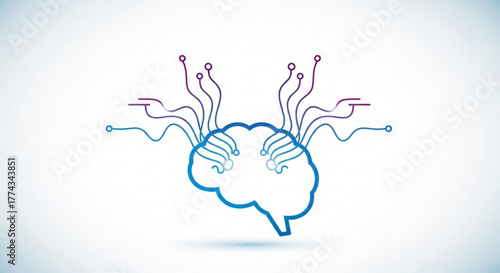 Artificial intelligence brain technology neural network machine learning concept design