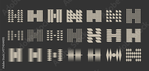 Modern abstract initial letter H logo design set