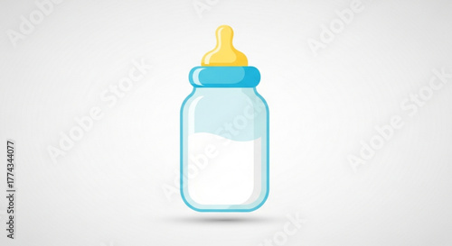 Baby bottle vector illustration for feeding newborn with milk design and baby care product concept