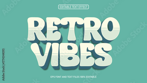 Retro vibes 3d editable text effect