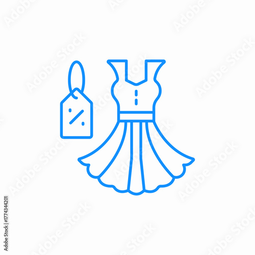 cloth dress pricetag icon sign vector