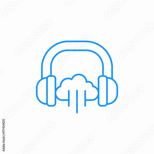 cloud headphones icon sign vector