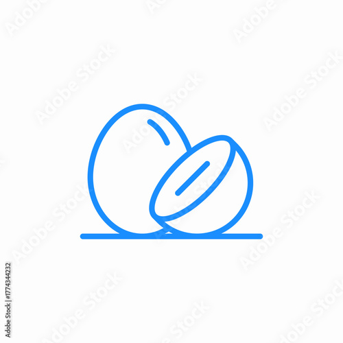 coconut half icon sign vector