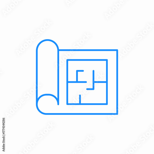 construction plan icon sign vector