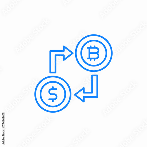 crypto exchange icon sign vector