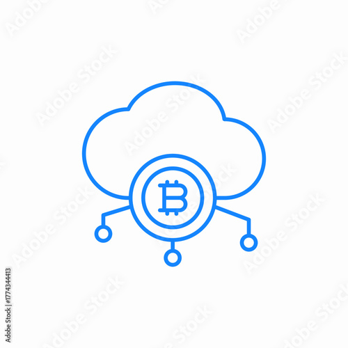 crypto cloud icon sign vector