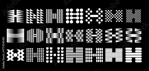 Ornament abstract type letter H logo design set