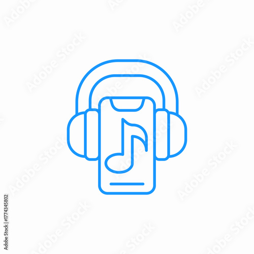 mobile heaphones music icon sign vector