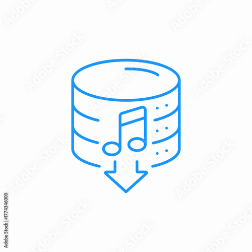 music server download icon sign vector