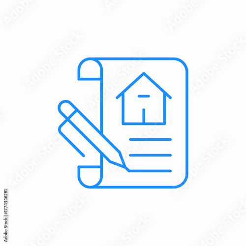 real estate contract icon sign vector