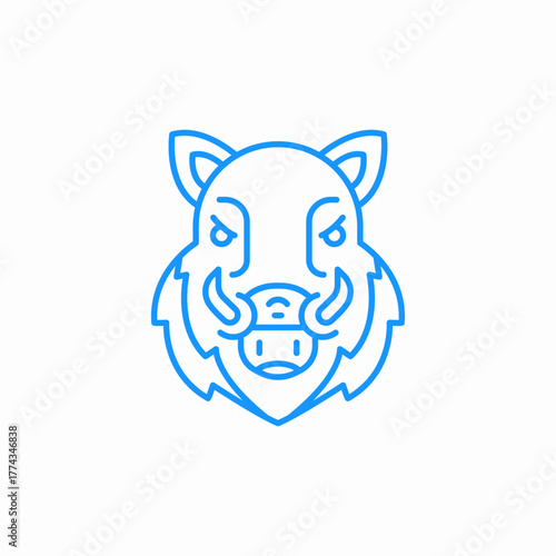 wild boar head icon sign vector