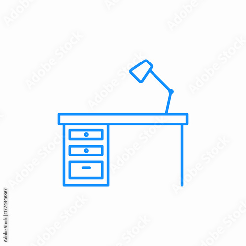 working desk lamp icon sign vector