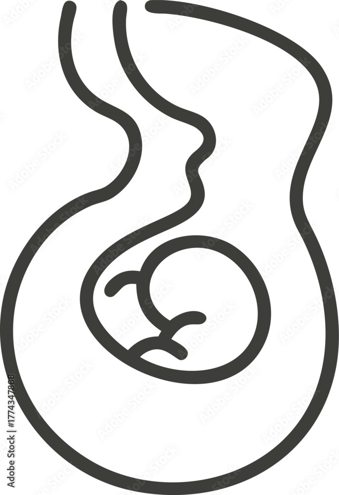 Fototapeta premium Minimalist pregnant woman and baby silhouette