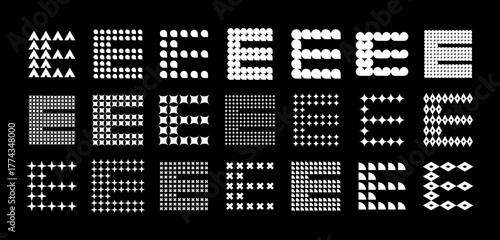 Elegant ornament abstract letter E logo set