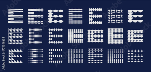 Luxury abstract letter E logo branding set