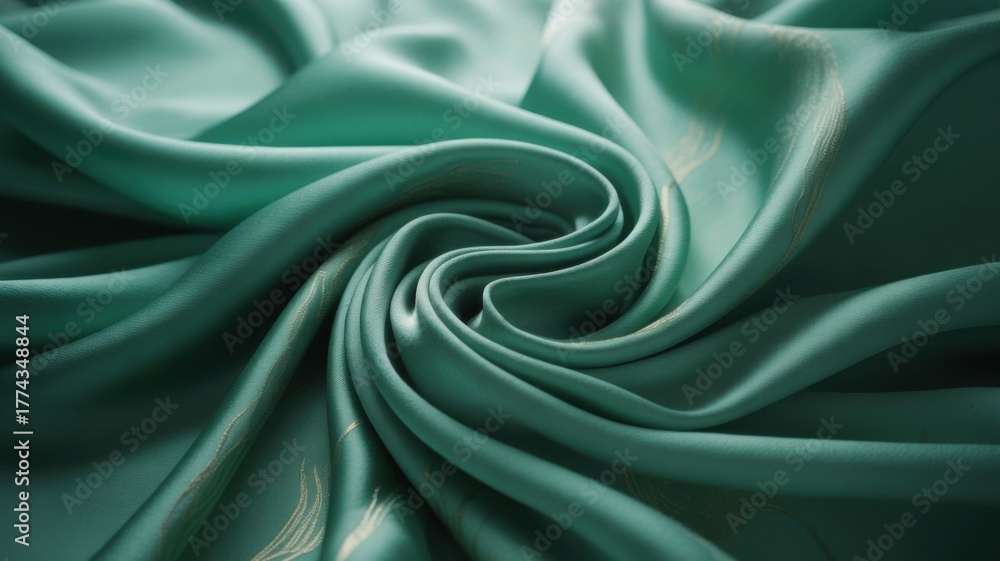 Obraz premium Teal fabric swirl