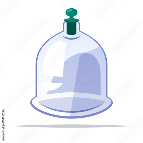 Cup for cupping therapy vector isolated illustration
