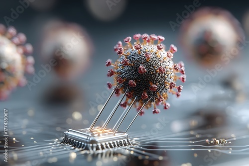 A tiny biosensor detecting COVID-19 viruses on a pinhead 