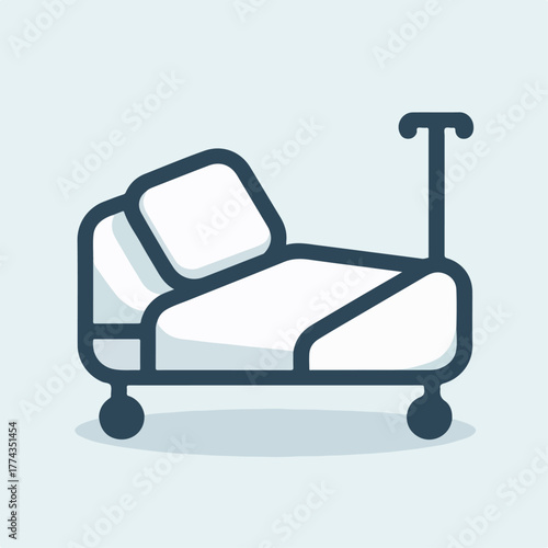 Flat hospital bed icon simple medical illustration