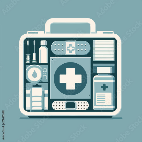 Minimal first aid kit vector