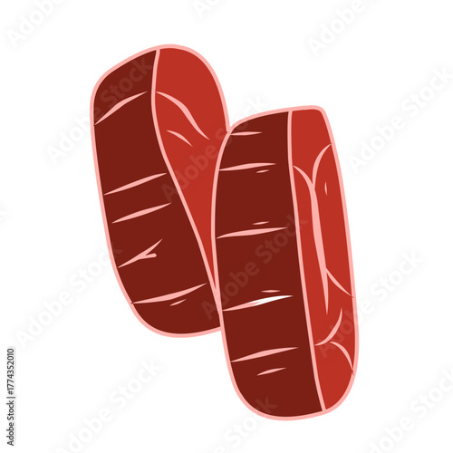 raw meat vector illustration