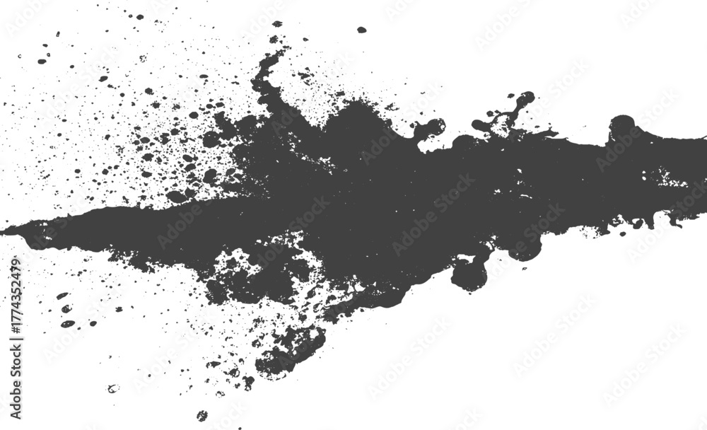 Obraz premium Black Ink Splatter Texture on White Background