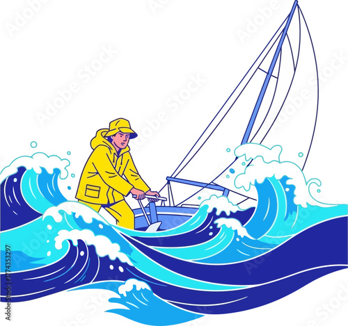 solo voyage, navigating lifes tumultuous waves with unwavering spirit