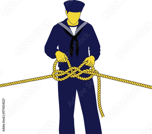 seafaring craft disciplined mariner ties a perfect knot with purpose