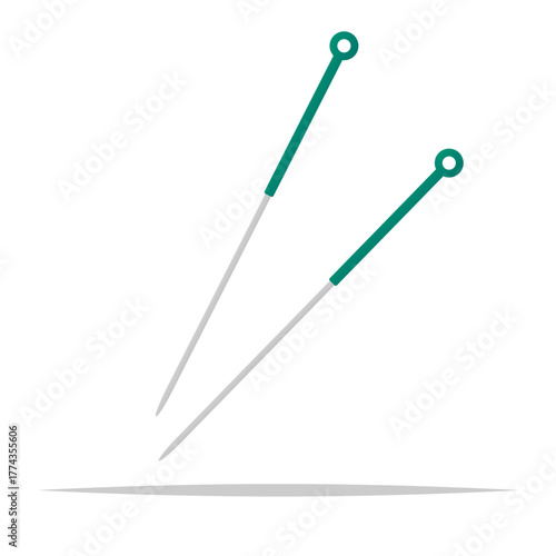 Acupuncture needles vector isolated illustration