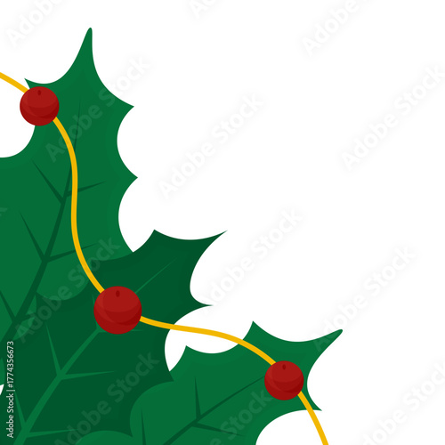 Christmas Holy Leaf Corner