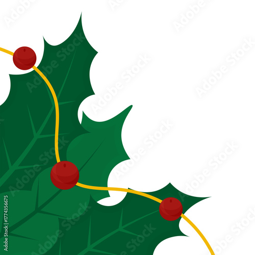 Christmas Holy Leaf Corner