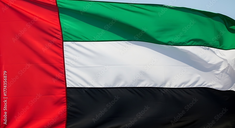 Obraz premium United Arab Emirates Flag Symbol of National Pride and Identity