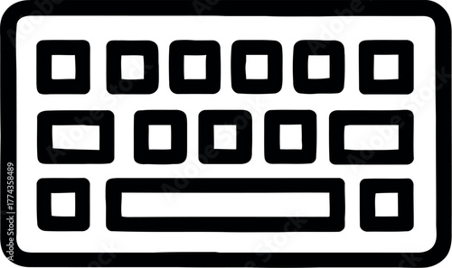 Minimalist line art design of a modern computer keyboard