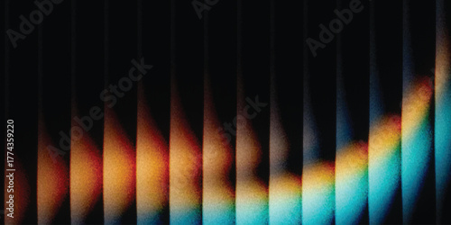 Ribbed glass background with abstract waves and glossy gradient texture. decorative patterns. abstract grainy background, noise texture poster header banner cover