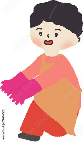 앉아있는 주부