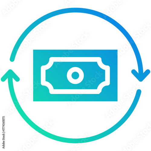 cash flow gradient fill icon