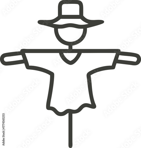 Simple scarecrow outline silhouette