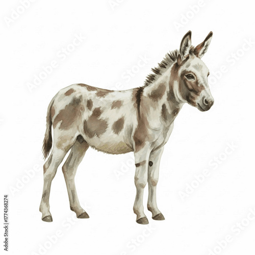 Small Donkey Miniature Donkey isolated watercolor vector illustration svg
